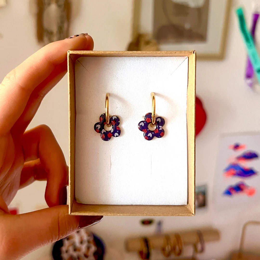 Créoles interchangeables fleurs - Studio Sōzō