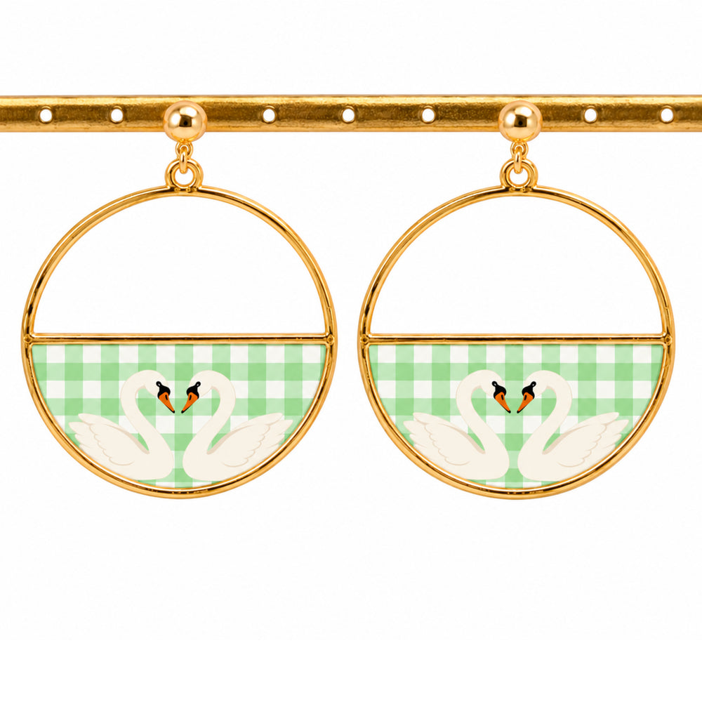 Boucles d'oreilles Cœur de Cygne