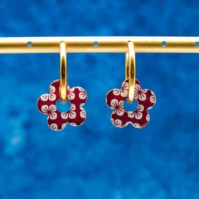 Créoles fleurs – Hana- Boucles d'oreilles - Studio Sōzō