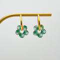 Créoles fleurs interchangeables – Vichy vert - Boucles d'oreilles - Studio Sōzō