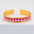 Jonc ajustable – Motif Vichy rose - Bracelet - Studio Sōzō